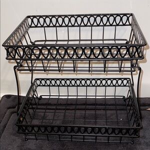 Black Metal Two-Tier Basket